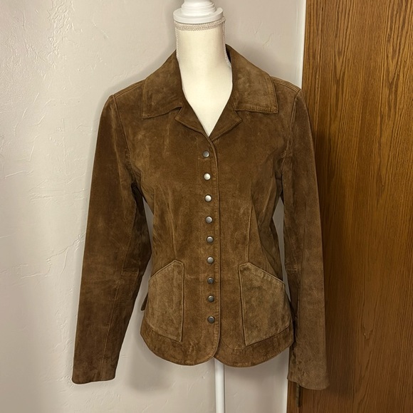 Christopher & Banks tan washable lined suede jacket M - Picture 2 of 13